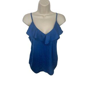 BANANA REPUBLIC Women's XS Deep Pacific Blue Ruffled Camisole Top